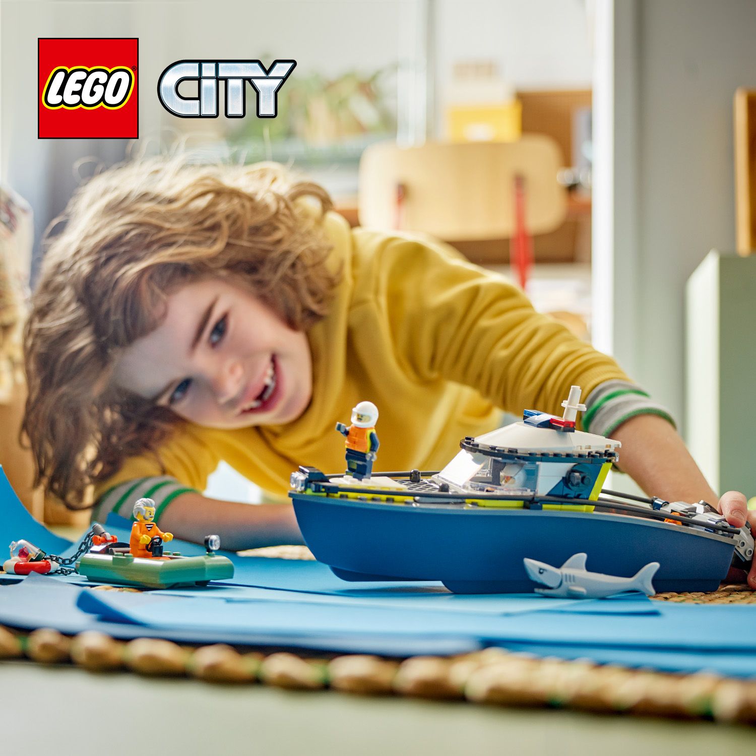 Spielset für rasante Verfolgungsjagden mit Polizeiboot!