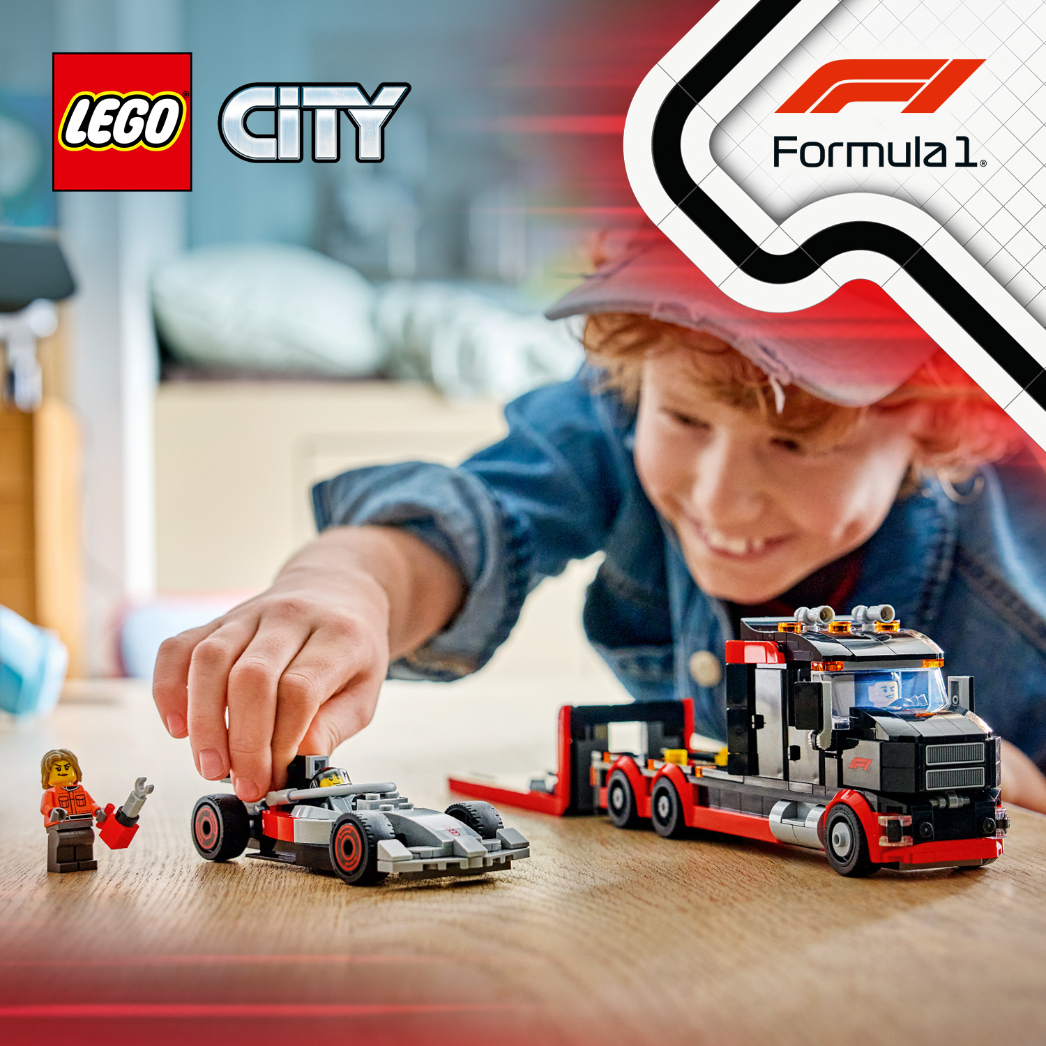 LEGO® F1 Spielzeug-Truck und Rennwagen zum Ausstellen
