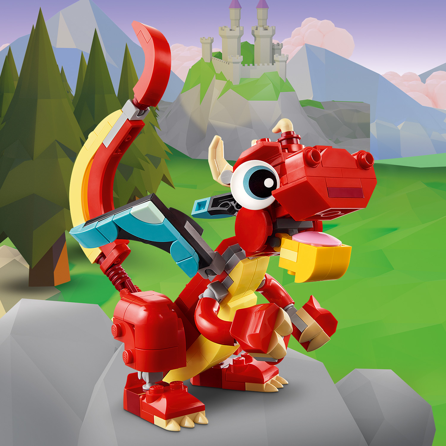Beweglicher roter Drache