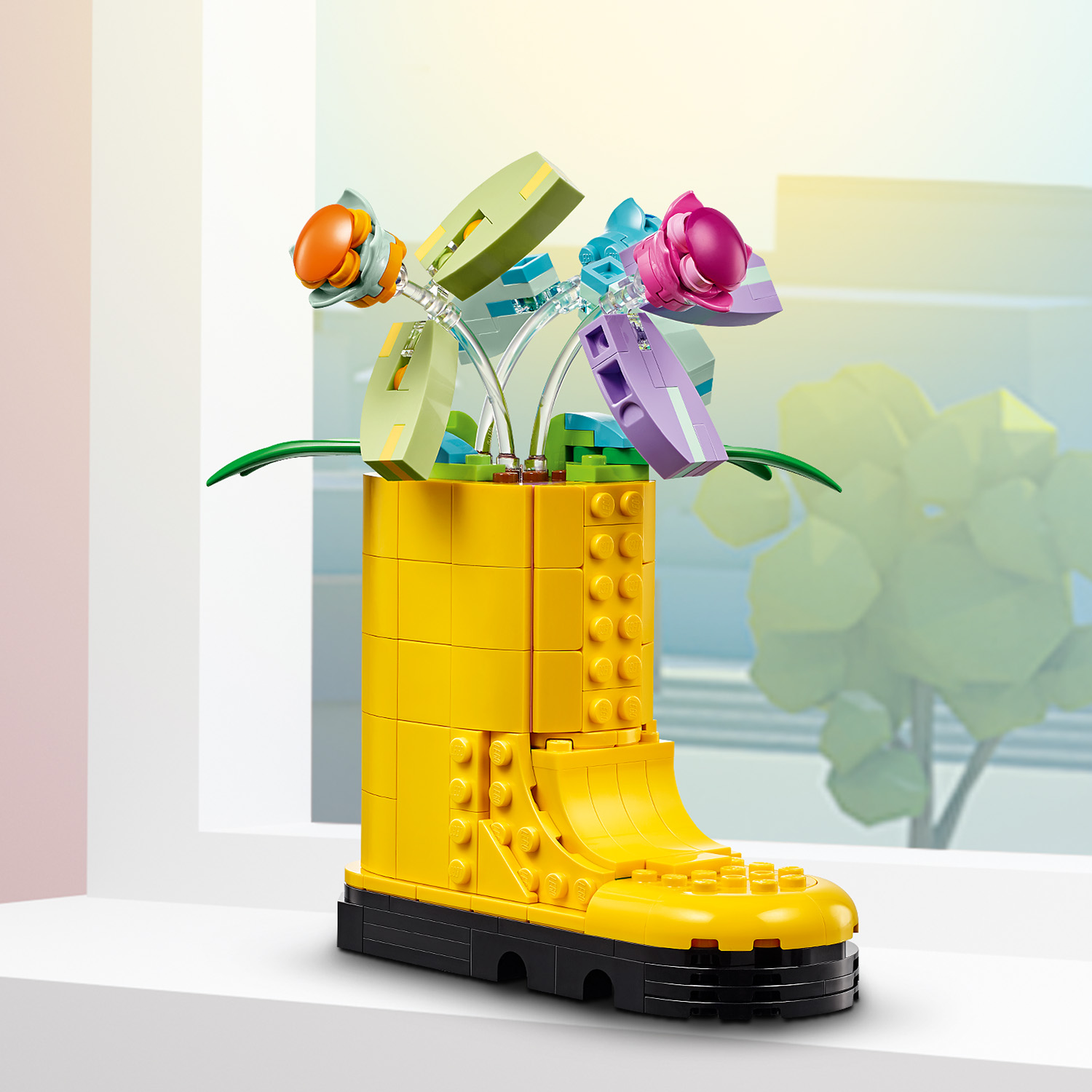 Regenstiefel mit Blumen