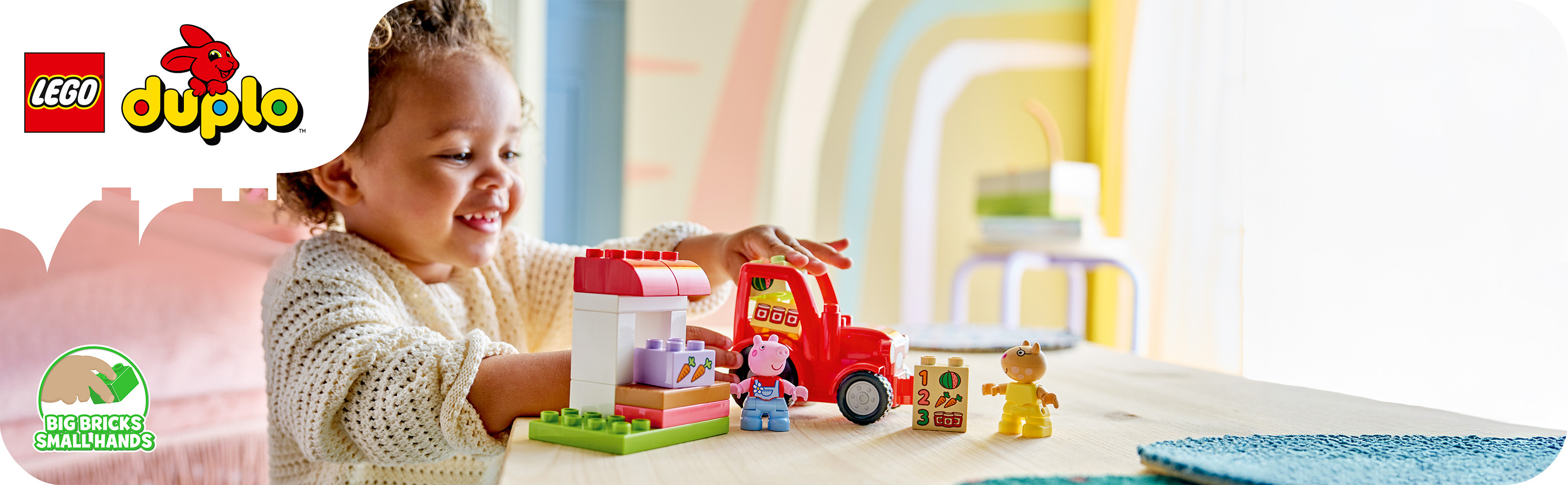 Lustiger Marktstand und Traktor-Spielzeug