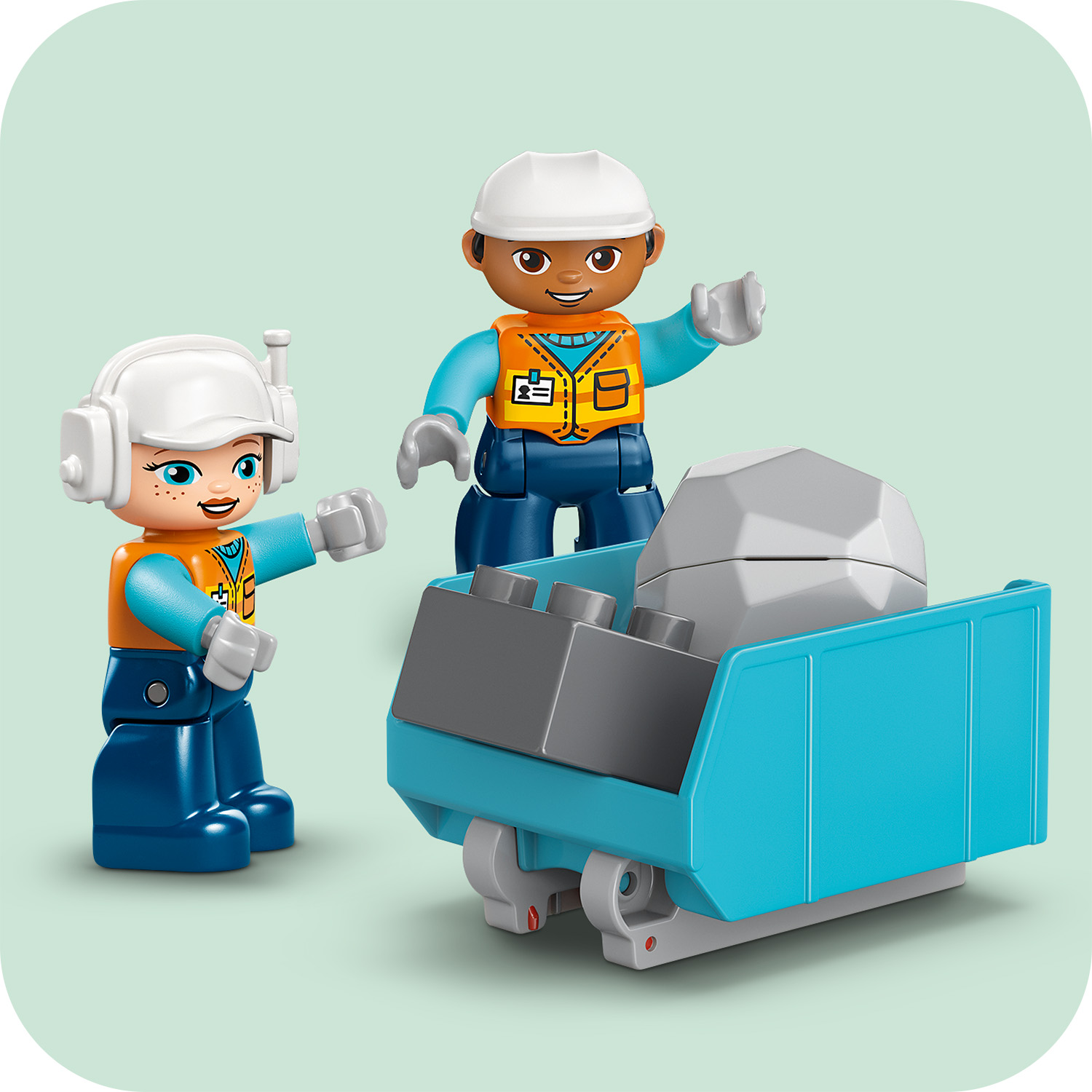 2 Spielzeug-Baustellenfiguren