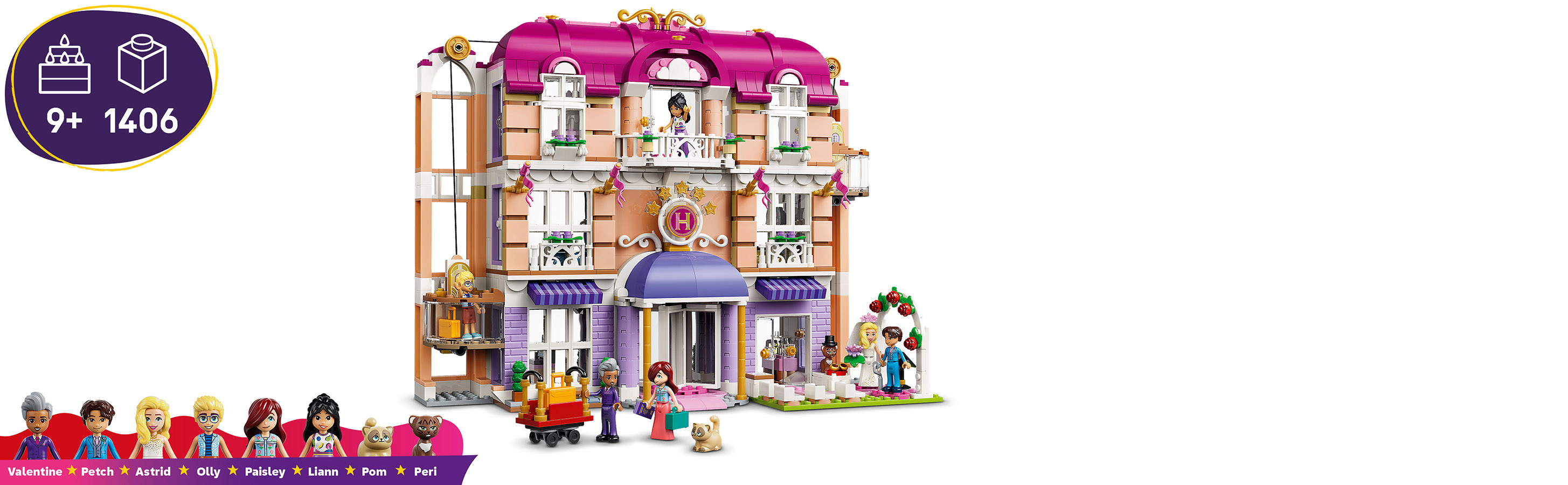 6 Spielfiguren und 2 Katzen