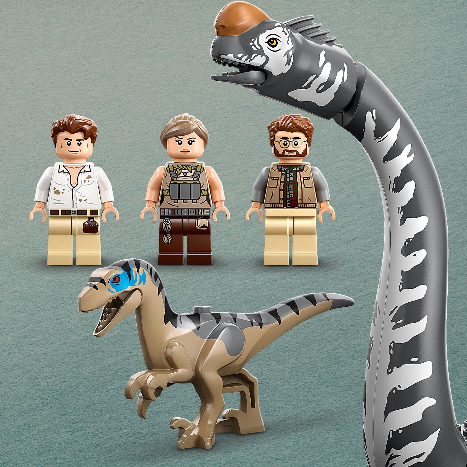 2 Dinosaurier und 3 Minifiguren