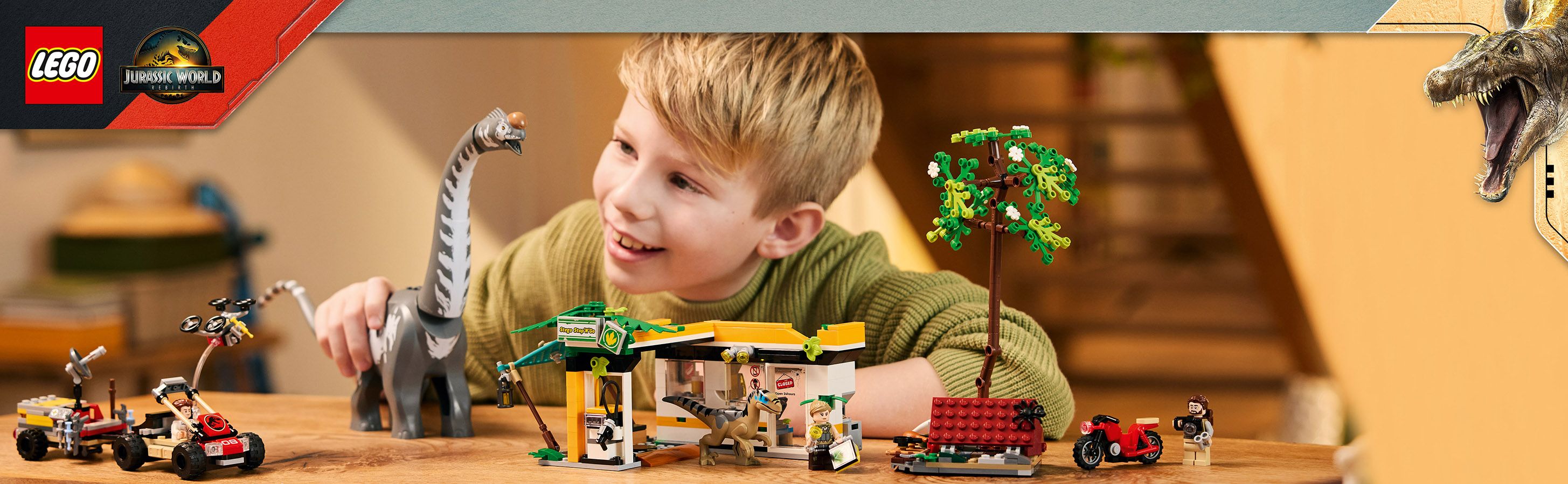 Action mit Titanosaurus und Velociraptor