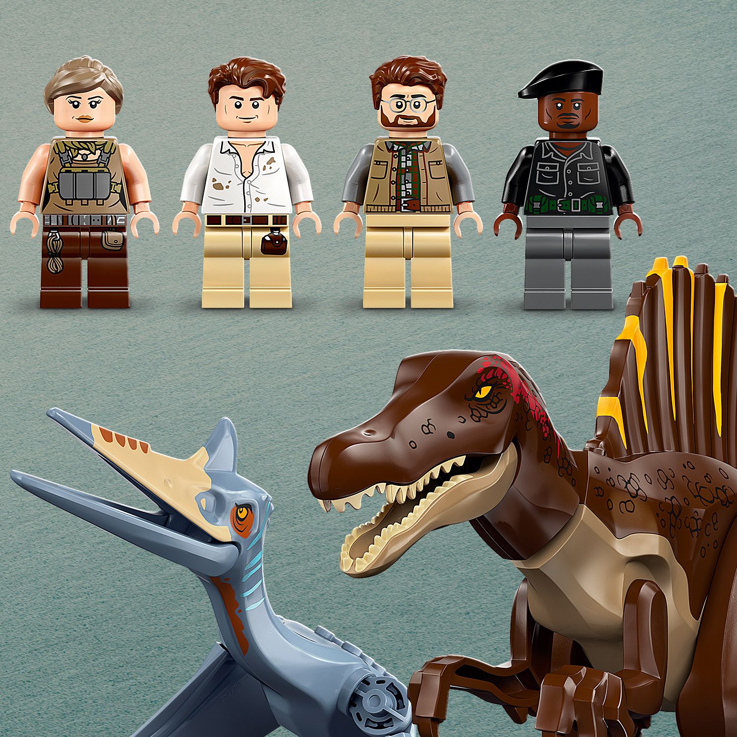 2 Dinosaurier und 4 Minifiguren