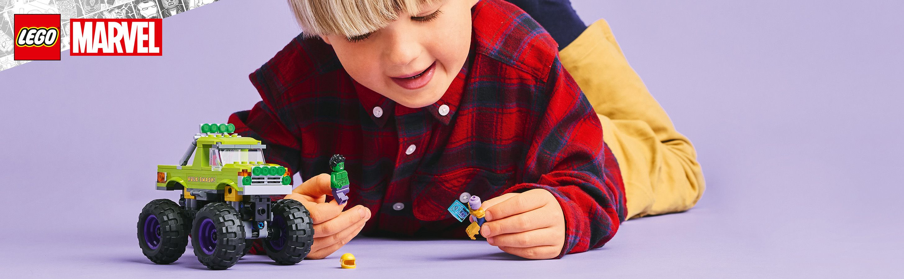 Monstertruck und 2 Superhelden-Minifiguren