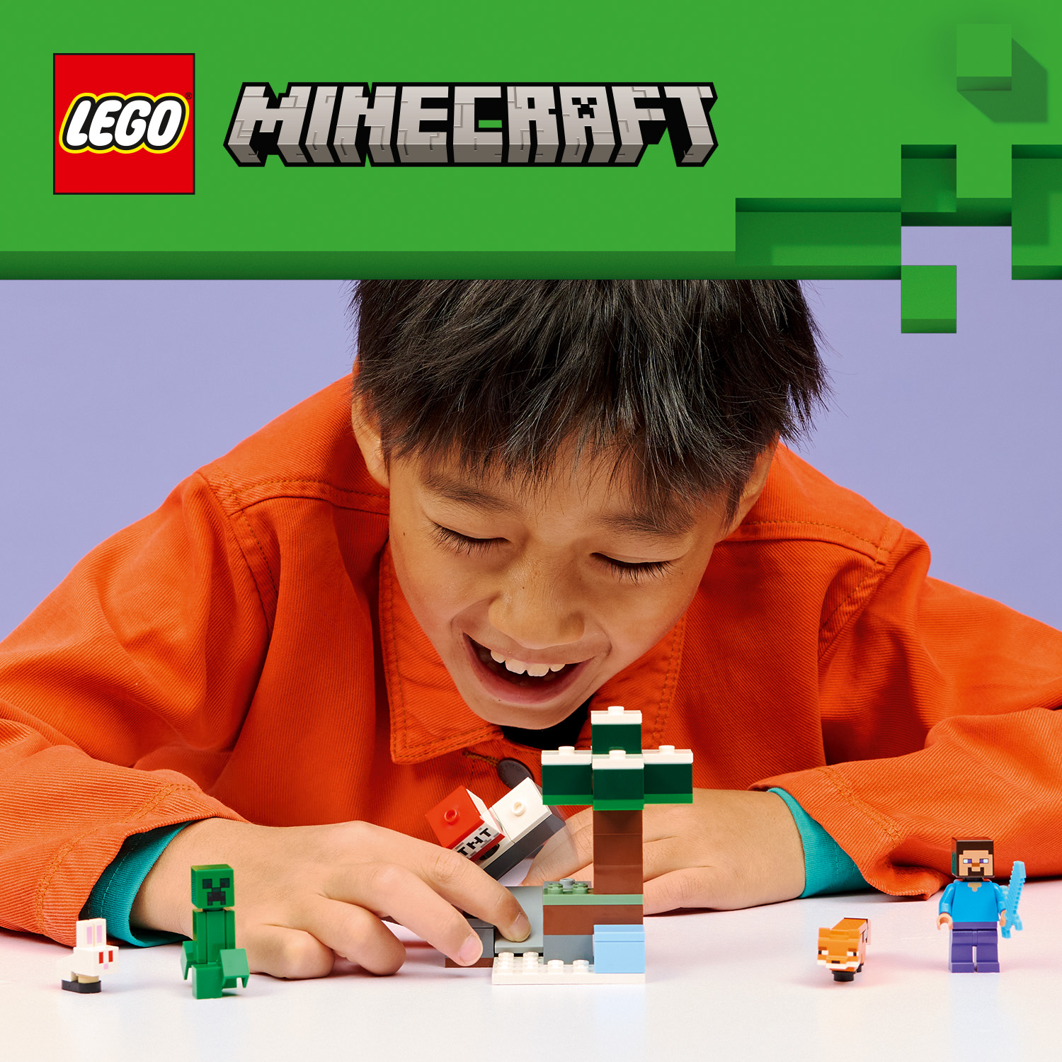 Ein kleines LEGO® Set voller Minecraft® Action