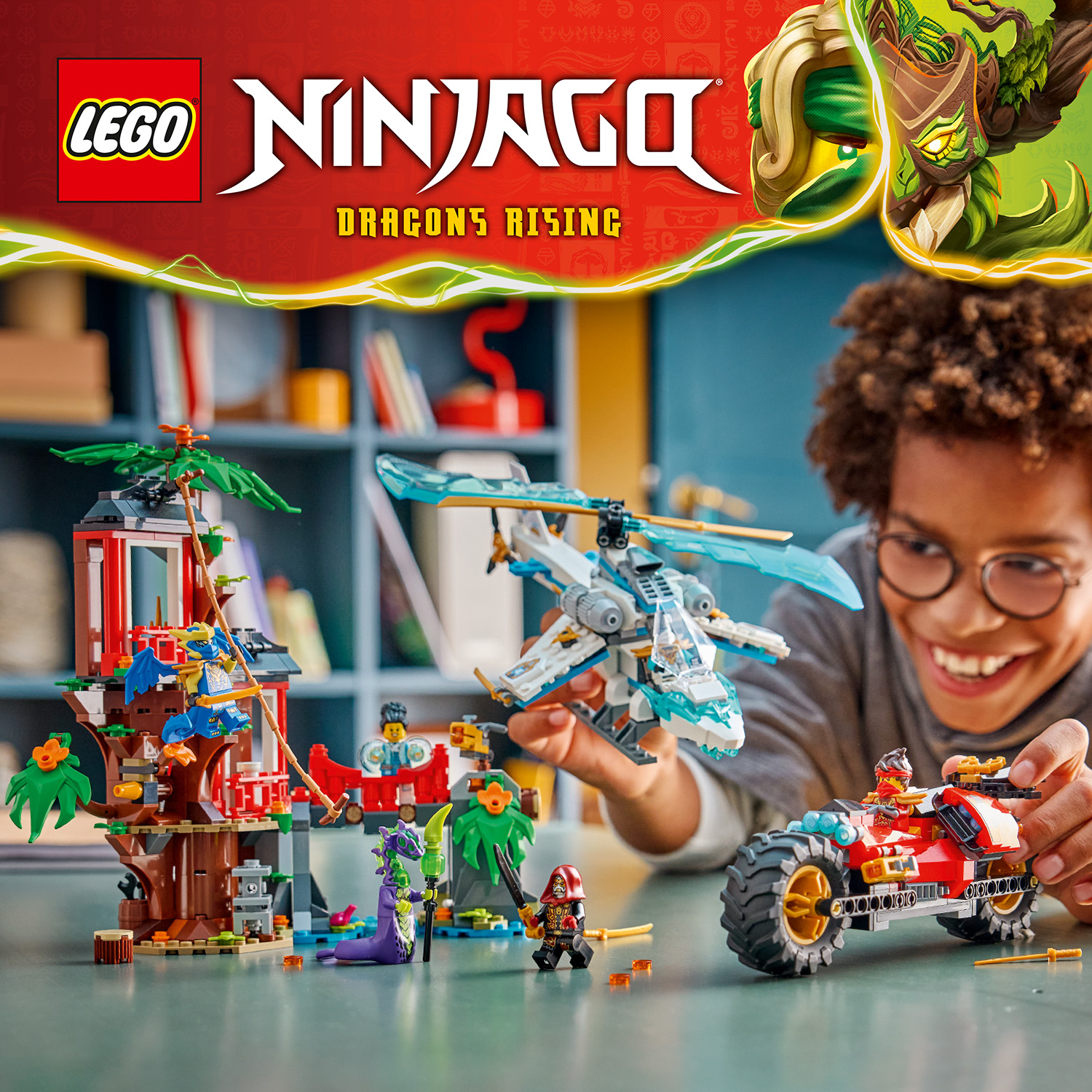LEGO® NINJAGO® Showdown am Baumhaus mit dem Ninja-Bike
