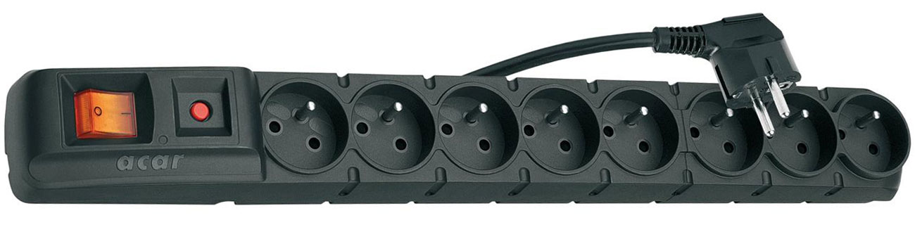 Listwa zasilająca HSK DATA Acar S8 1,5m czarna 8 gniazd