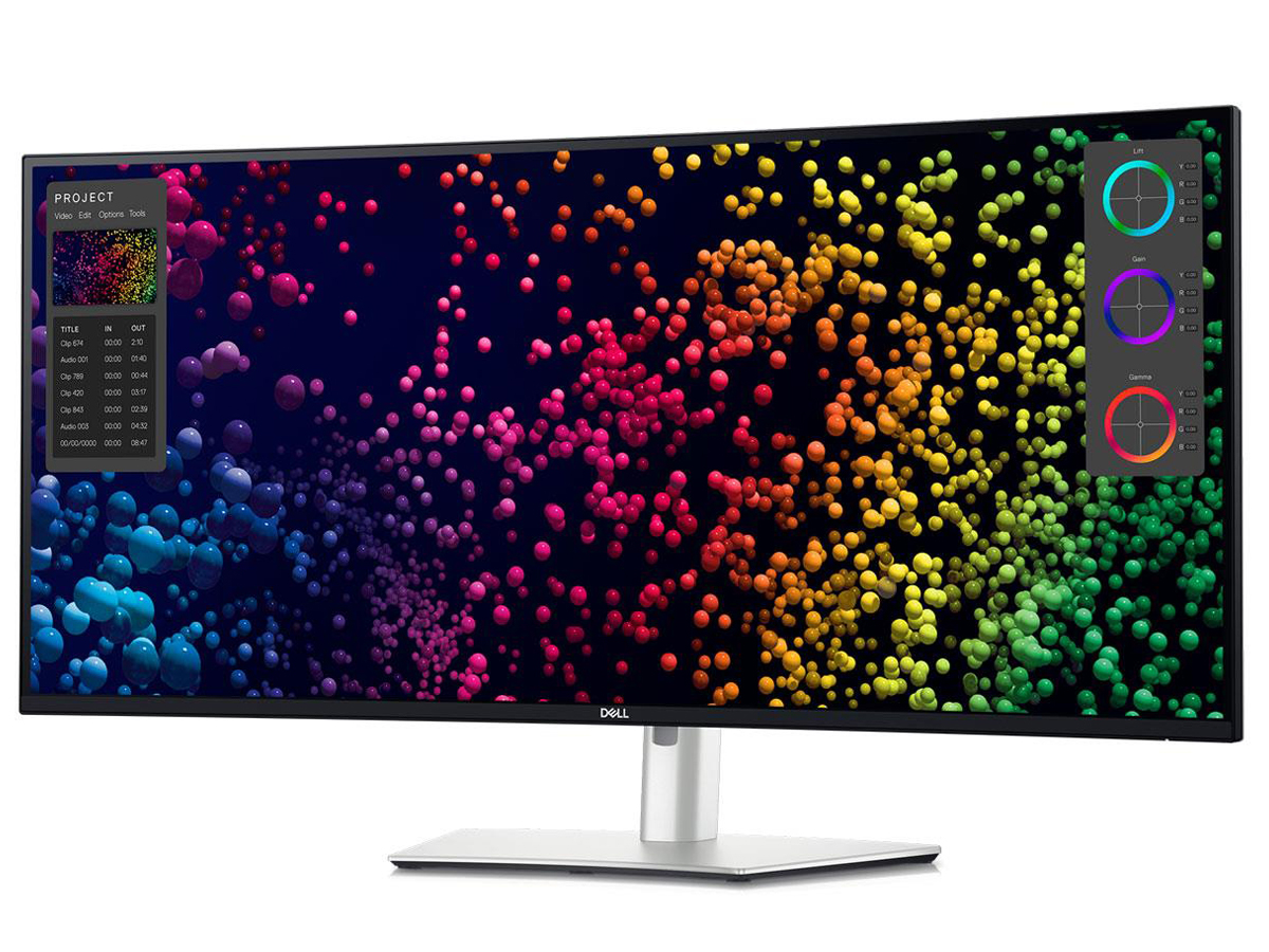 Monitor Dell U4025QW - Blick von vorne im Winkel