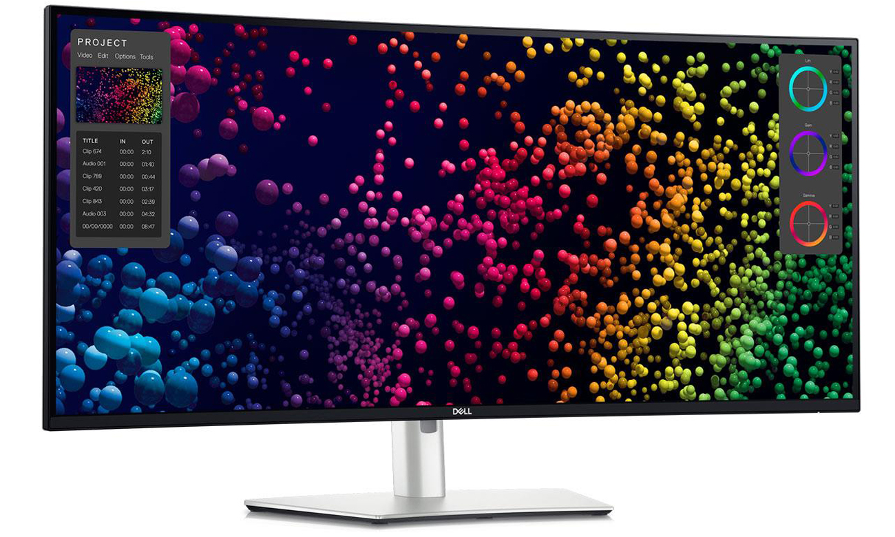 Monitor Dell U4025QW - Blick von vorne im Winkel