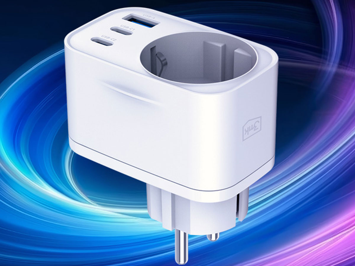 3mk comfort charger gan 30w qc pd pps 2c1a1s weiß oben