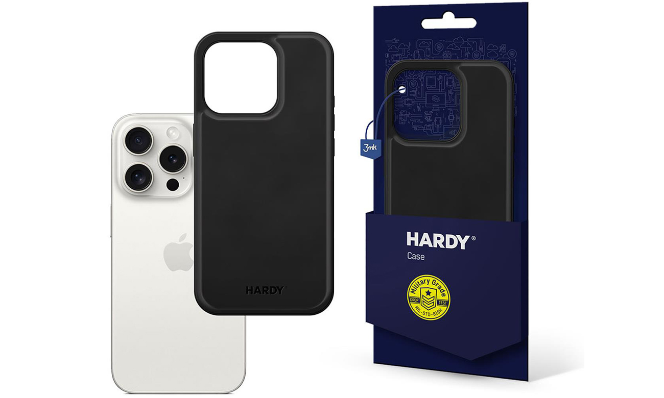 3mk HARDY Silky Leather MagCase für iPhone 15 Pro - Schwarz