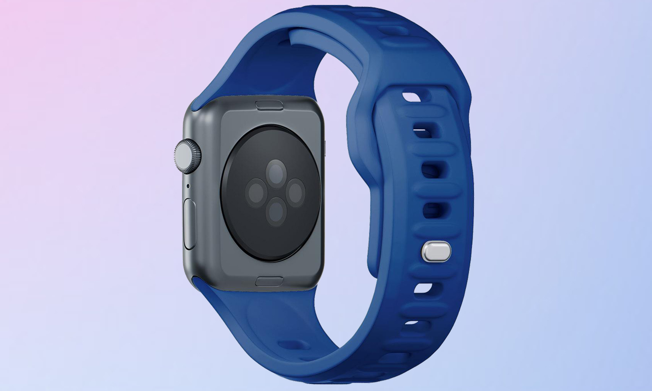 3mk Silicone Watch Strap für Apple Watch 42/44/45/49 mm Blau - Bild mit Hintergrund