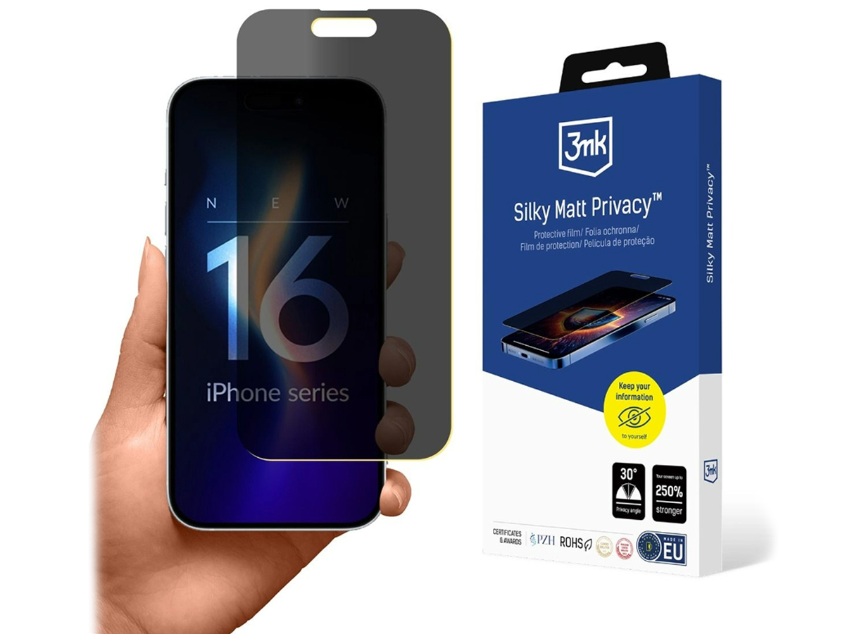 3mk Silky Matt Privacy Glas für iPhone 16