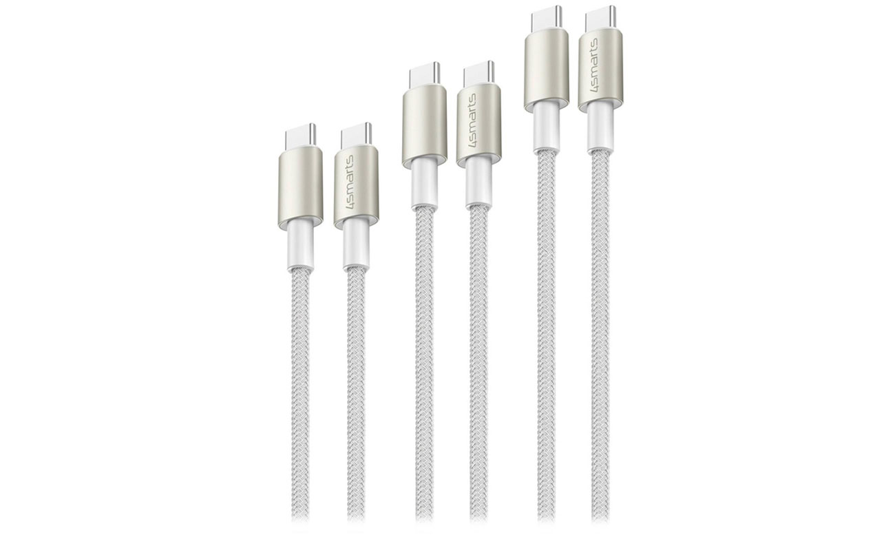 4smarts USB-C to USB-C Cable PremiumCord 60W Set of 3 0.5M+1.5M+3M