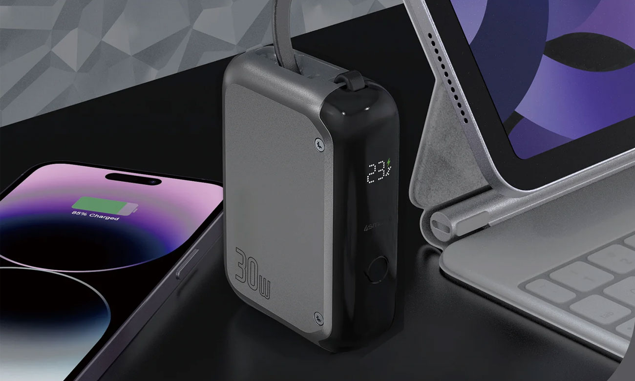 4smarts Powerbank Pocket 10000 mAh 30 W mit USB-C-Kabel