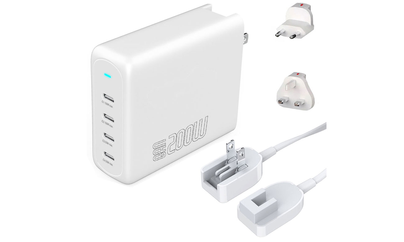 4Smarts Netzladegerät 200W GaN Flex Pro 4xUSB-C weiß
