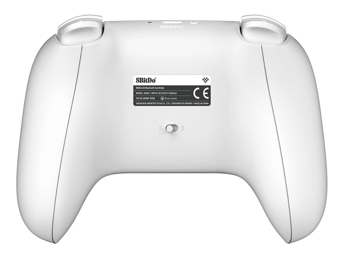8BitDo 64 Bluetooth Controller Weiß - Ansicht von hinten