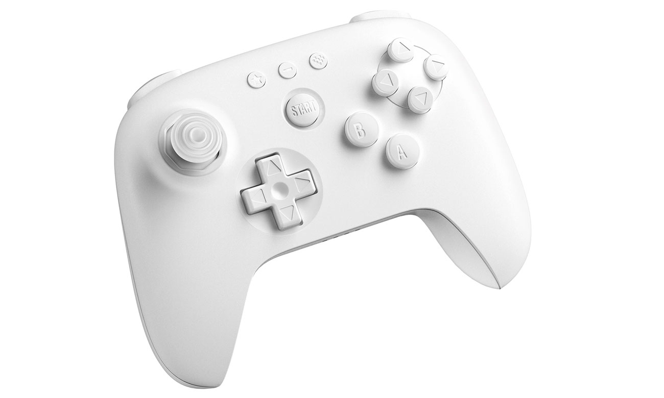 8BitDo 64 Bluetooth Controller Weiß - Ansicht von vorne im Winkel