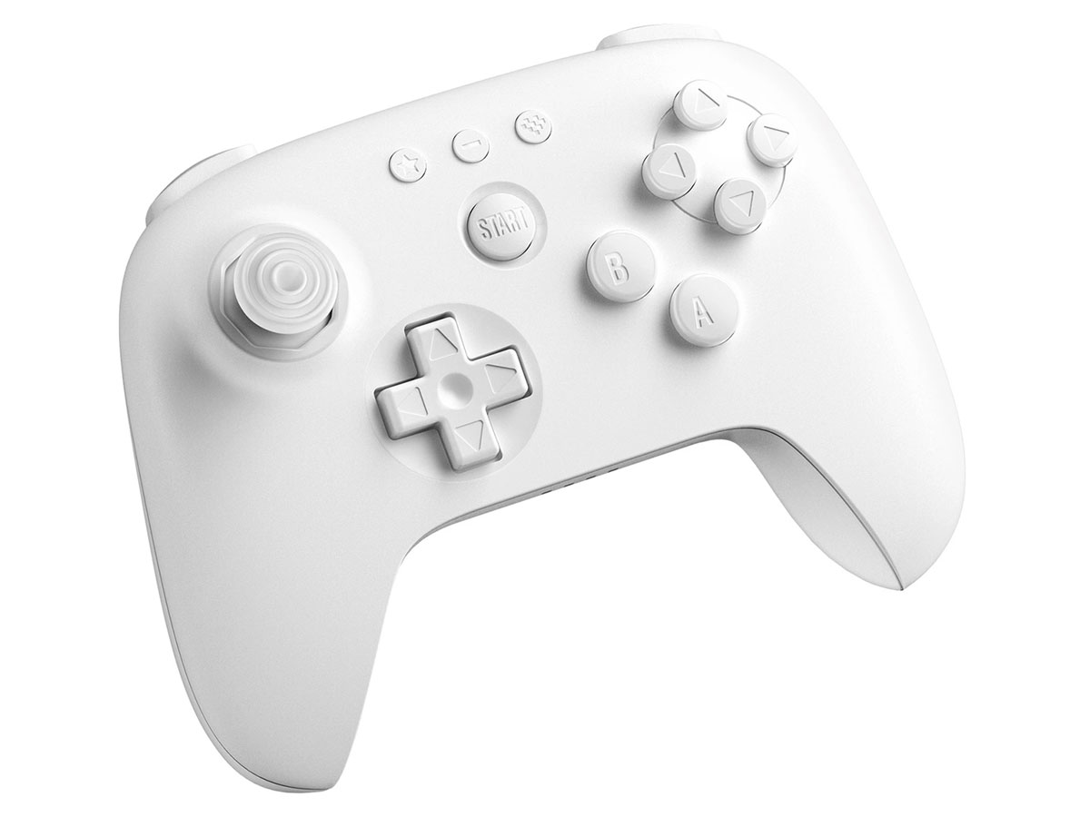 8BitDo 64 Bluetooth Controller Weiß - Ansicht von vorne im Winkel