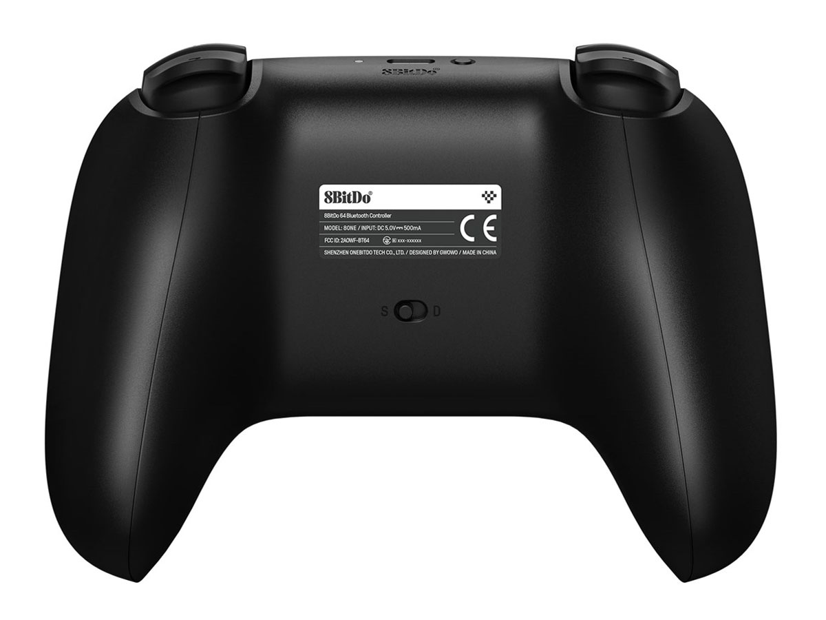 8BitDo 64 Bluetooth Controller Schwarz – Rückansicht
