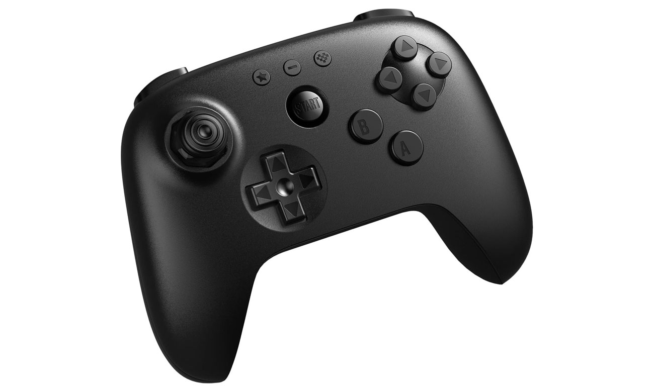 8BitDo 64 Bluetooth Controller Schwarz – Vorderansicht schräg