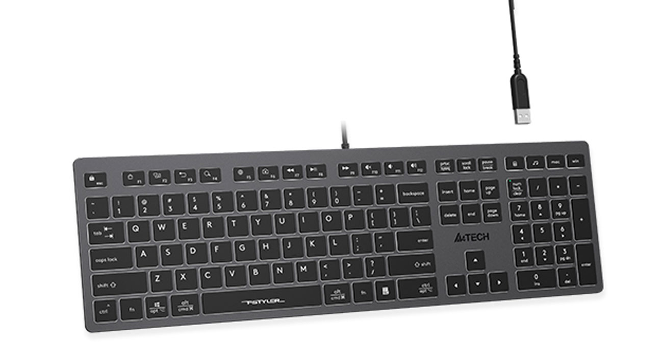 A4Tech FX60H Ansicht von oben, USB-Kabel