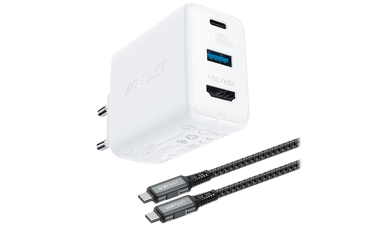 Netzladegerät ACEFAST USB-C, USB, HDMI GaN 65W
