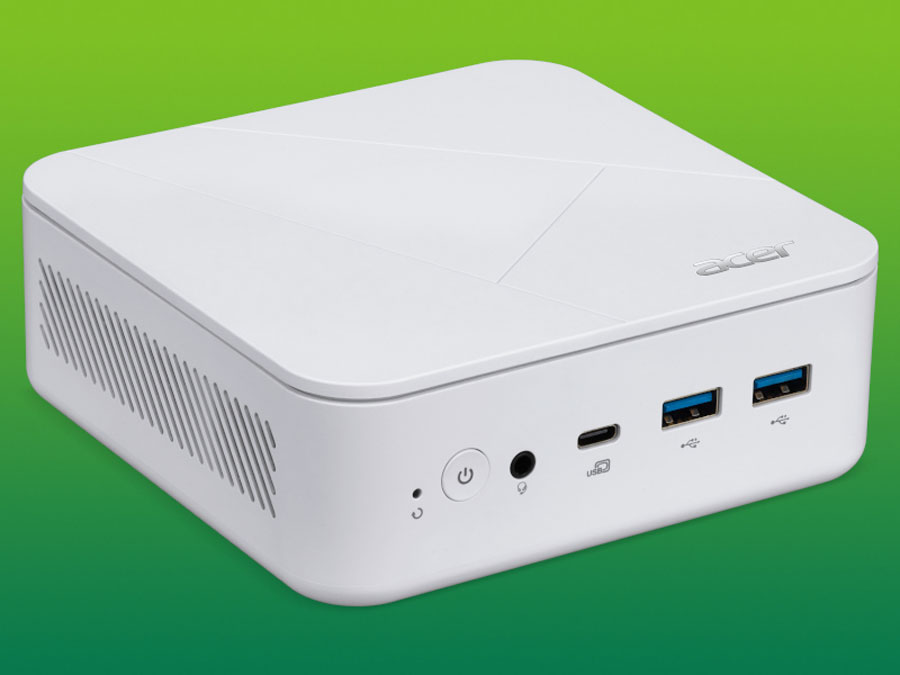 Acer Revo Box Ports an der Front des Gehäuses