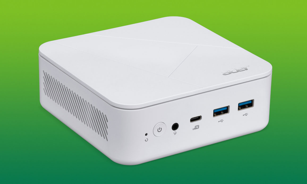 Acer Revo Box Ports an der Front des Gehäuses
