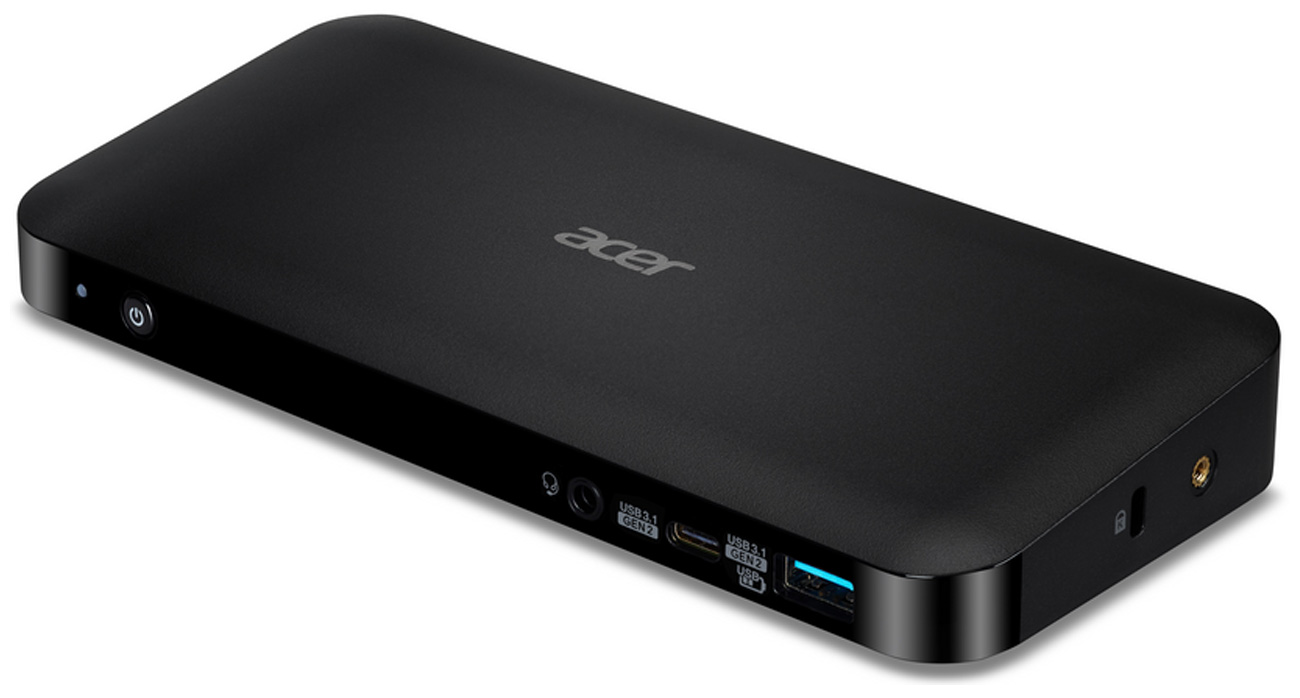 Acer USB Type C Docking Station III Schwarz - Vorderansicht im Winkel