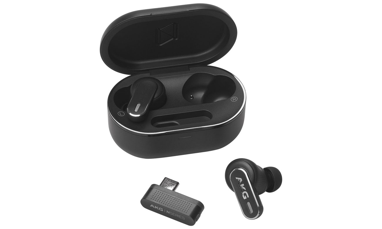 Bezprzewodige Kopfhörer AKG N5 Hybrid ANC Schwarz - Ansicht von vorne im Winkel