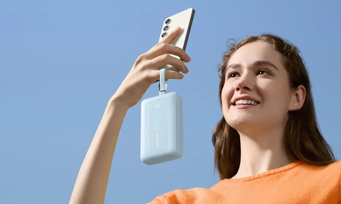 Power Bank Anker 20000mAh 30W mit eingebautem USB-C/Lightning-Kabel