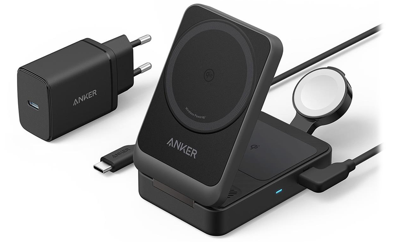 Anker MagGo Wireless Charging Station Qi 2.0 15W 3-in-1