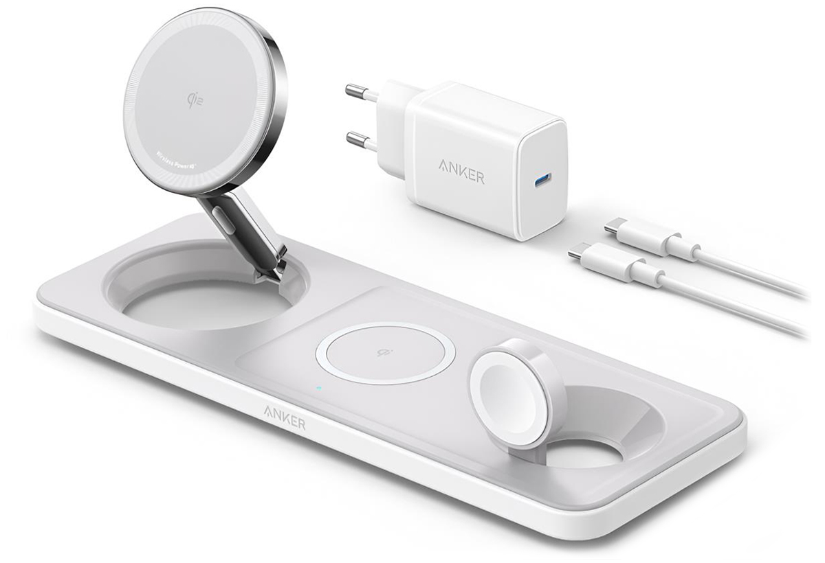 Anker MagGo Wireless Charging Station Qi 2.0 15W 3-in-1  weiß