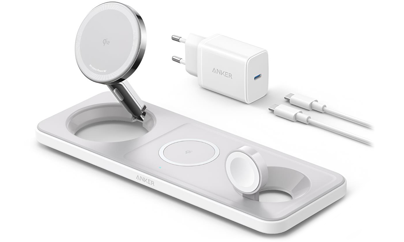 Anker MagGo Wireless Charging Station Qi 2.0 15W 3-in-1  weiß