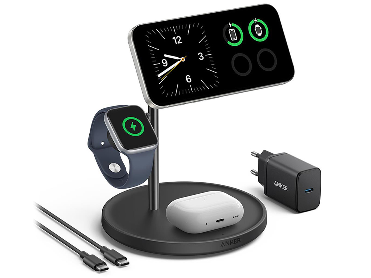 Anker MagGo Wireless Charging Station Qi 2.0 15W 3-in-1 schwarz