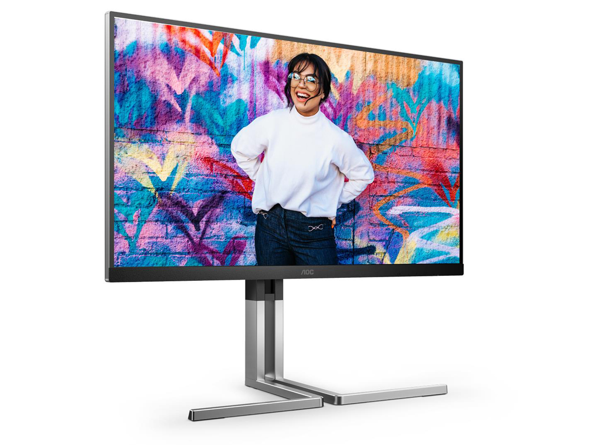 Monitor AOC  Graphic Pro U32U3CV - Ansicht von vorne im Winkel
