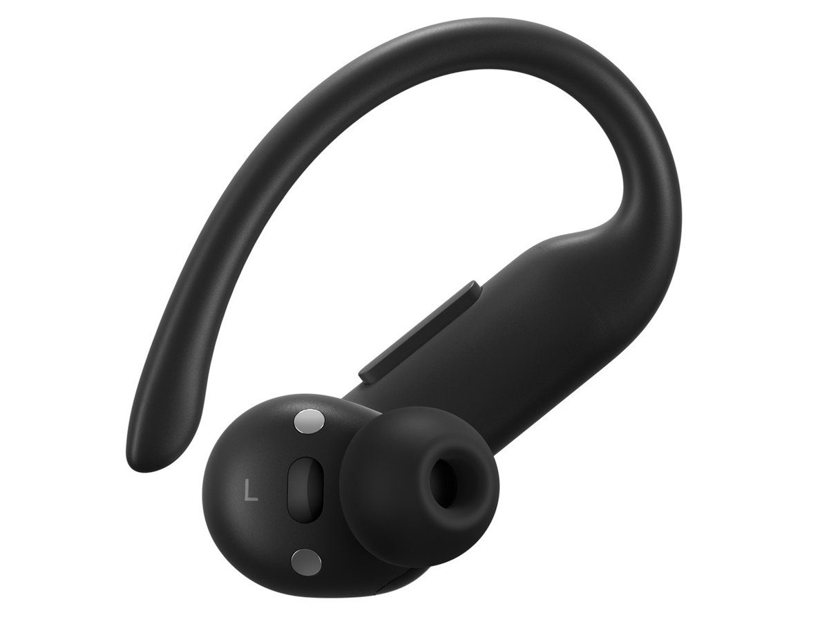 Apple Powerbeats Pro 2 Kopfhörer Unübertroffenes Schwarz - Nahaufnahme des rechten Kopfhörers