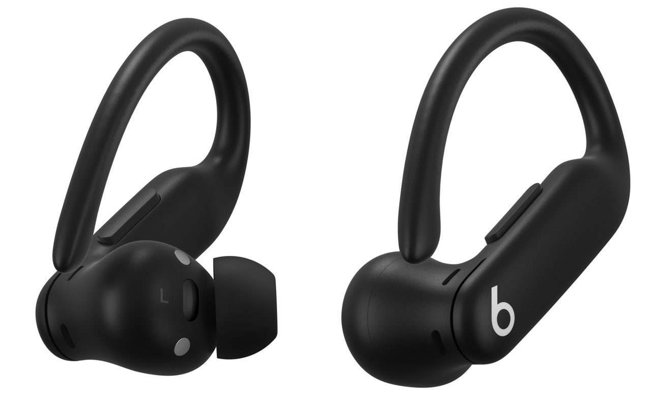 Apple Powerbeats Pro 2 Kopfhörer Unübertroffenes Schwarz - Ansicht des linken und rechten Kopfhörers