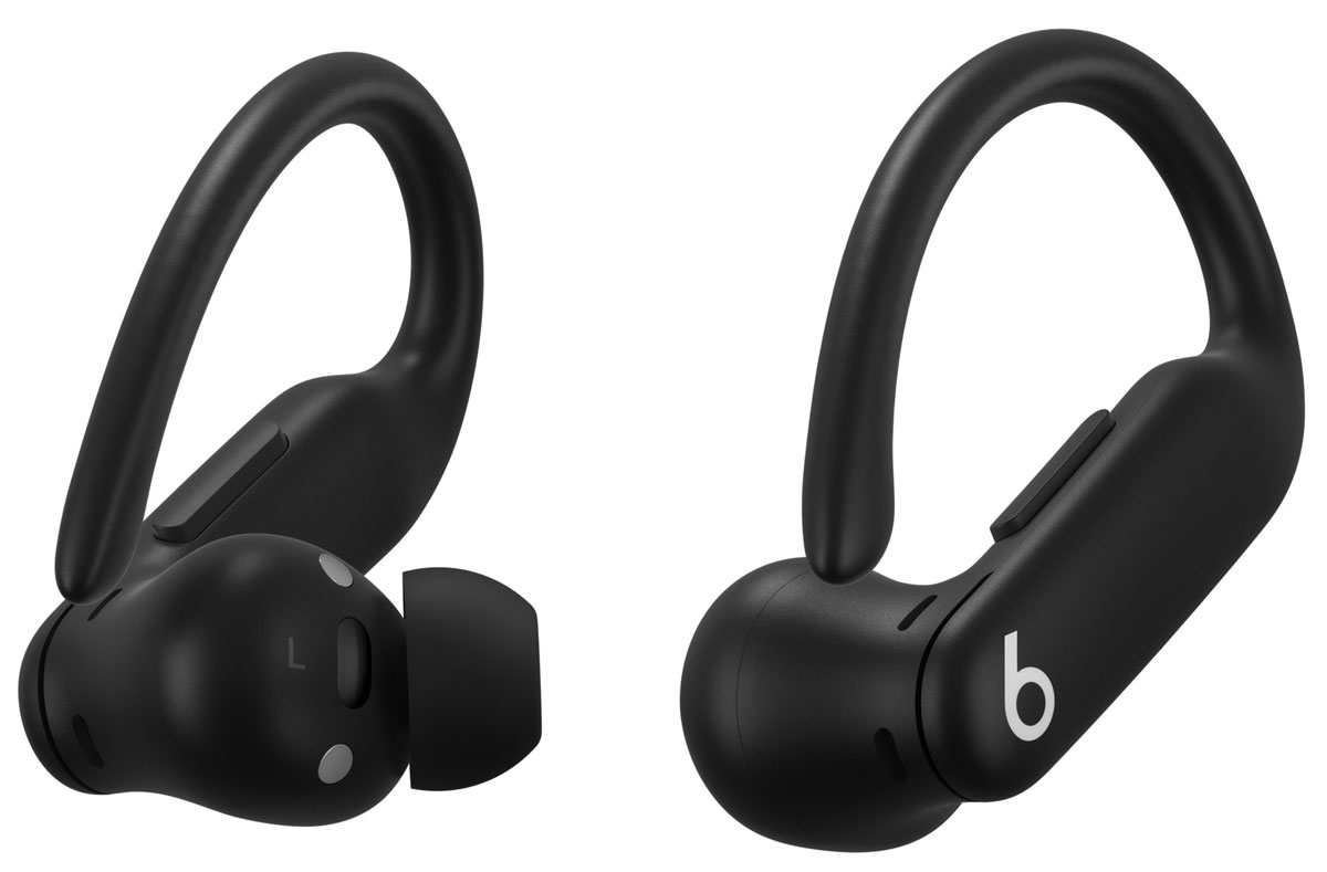 Apple Powerbeats Pro 2 Kopfhörer Unübertroffenes Schwarz - Ansicht des linken und rechten Kopfhörers