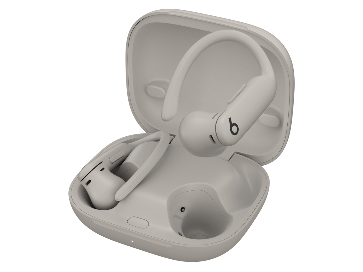 Apple Powerbeats Pro 2 Kopfhörer Sandsturm - Gesamtansicht mit geöffnetem Ladeetui