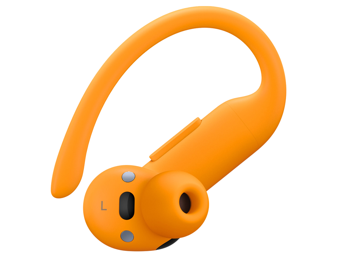 Apple Powerbeats Pro 2 Kopfhörer Elektrisierendes Orange - Nahaufnahme des rechten Kopfhörers