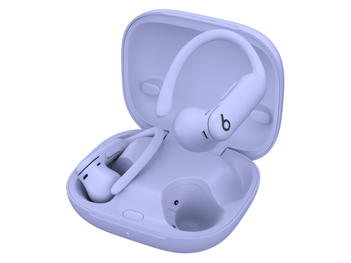 Apple Powerbeats Pro 2 Kopfhörer Hiperfiolet - Gesamtansicht mit geöffnetem Ladeetui