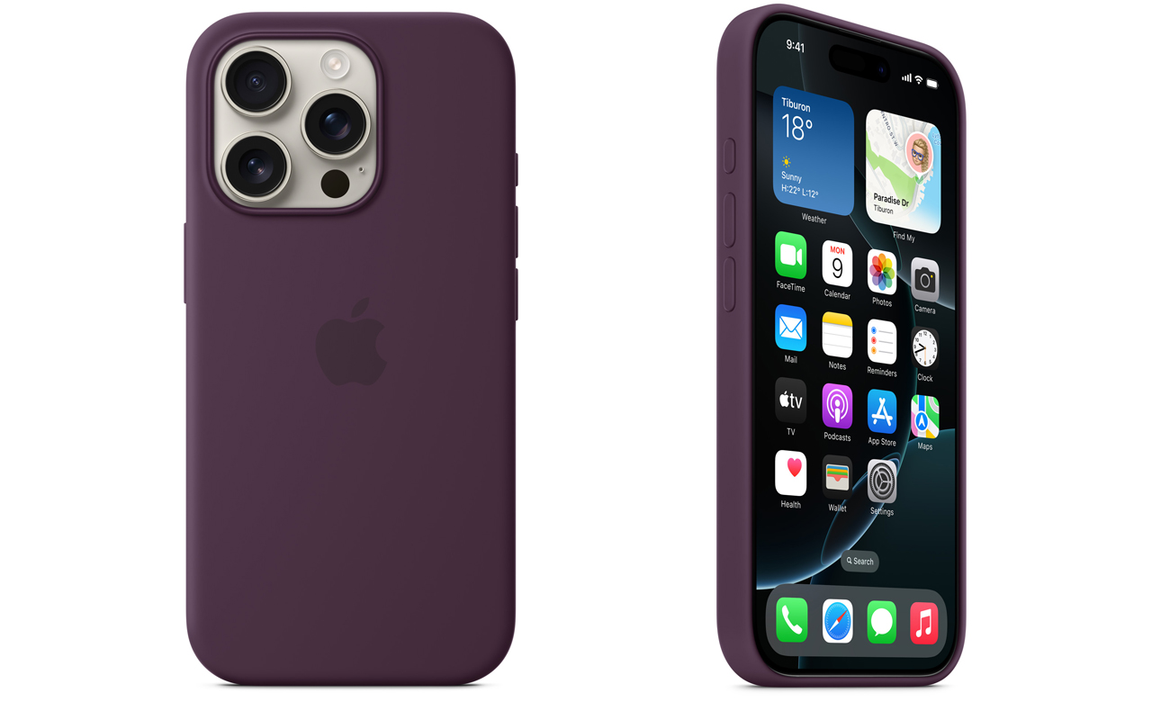 Silikonhülle MagSafe für Apple iPhone 16 Pro Reife Pflaume - Übersicht