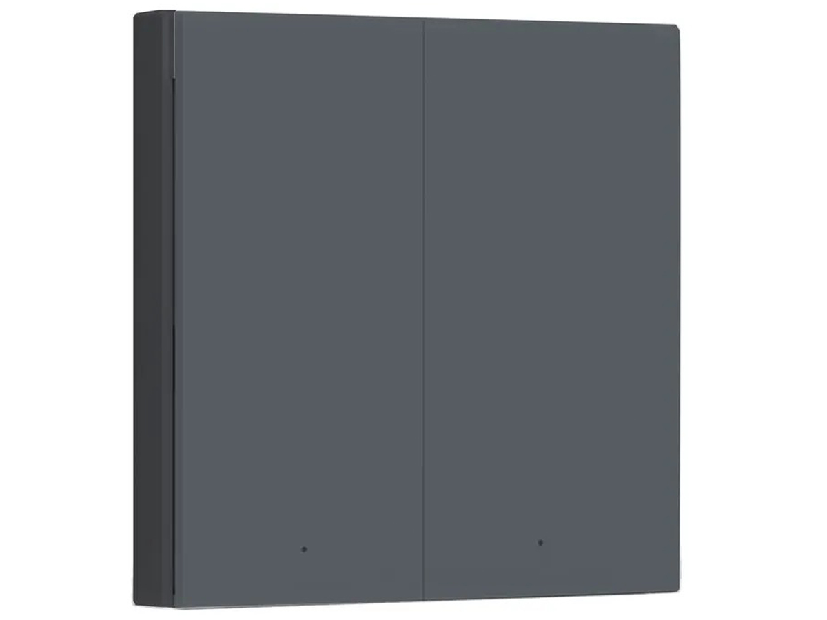 Doppelter Wandschalter Aqara H1 (mit Neutralleiter) - Vorderansicht im Winkel