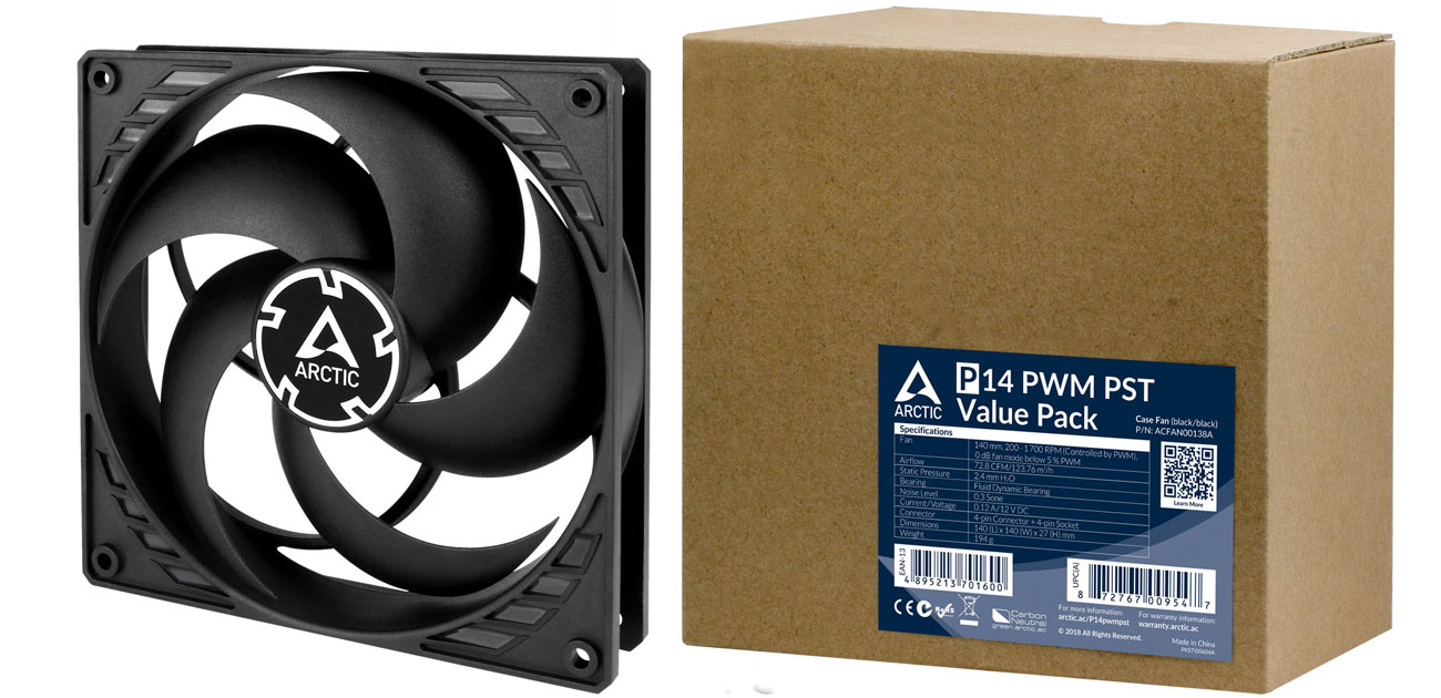 Arctic P14 PWM PST mit Verpackung
