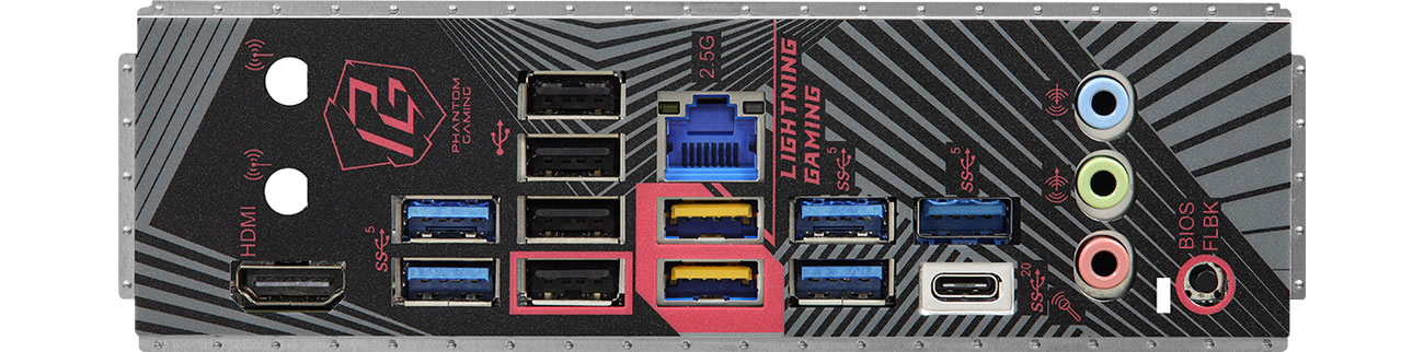 ASRock B650 PG LIGHTNING Porty